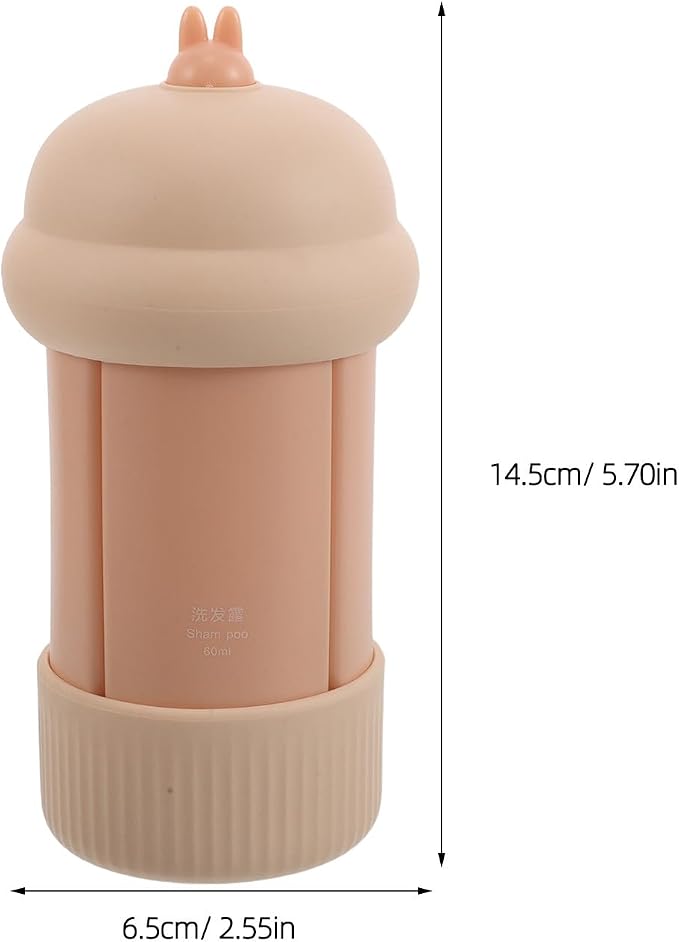 2pcs Portable Silicone Travel Bottles, 4-in-1 Leak-Proof Squeeze Containers Set, Mini Liquid Toiletry Bottles for Travel, Camping, Gym, Daily Use 60ml