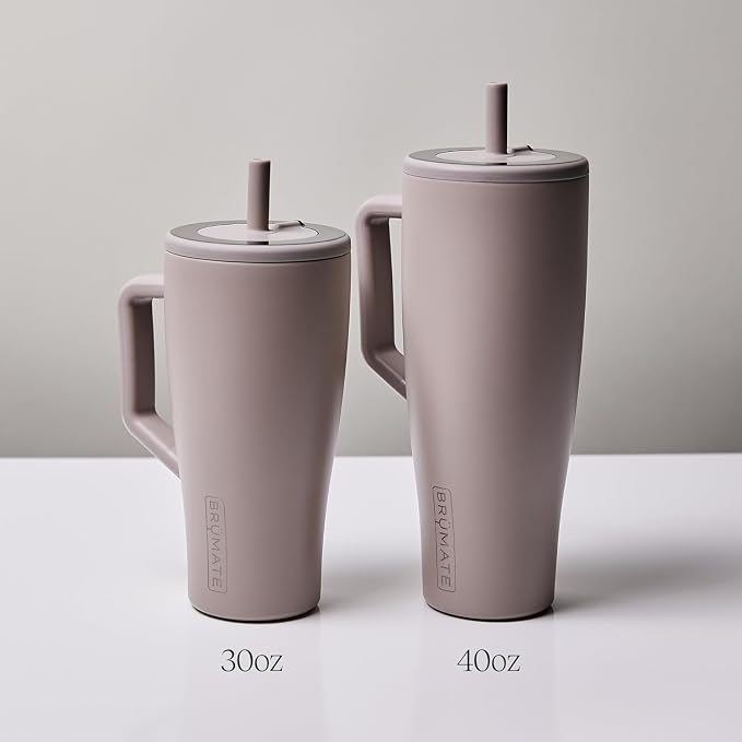 BrüMate Era 40 oz Tumbler with Handle and Straw | 100% Leakproof Insulated Water Bottle Tumbler with Lid and Flexible SoftSip Straw | Made of Stainless Steel | Cup Holder Friendly | 40oz (Lilac Dusk)