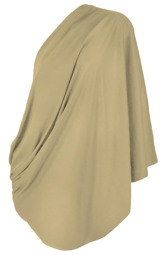 Nursing Covers for Breastfeeding, Soft Infinity Scarf Shawl Cover Up - Lightweight, Breathable Privacy Nursing Wrap in Natural Beige