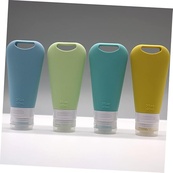 Cabilock 9pcs Travel Squeeze Bottles Set Refillable Silicone Containers for Shampoo Conditioner and Lotion Versatile Toiletry Travel Essentials Random Colors