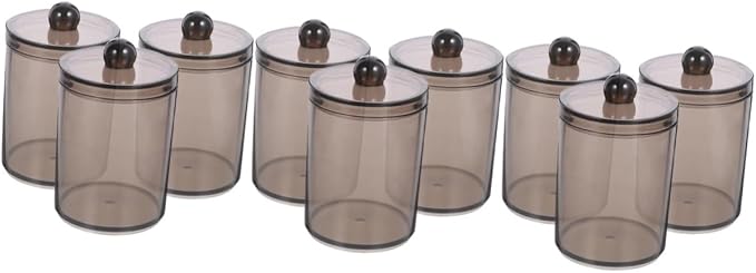 9pcs Cotton Swab Holders Transparent Bathroom Organizers with Lid Compact Storage for Cotton Swabs and Pads Lightweight and Sturdy Design for Use