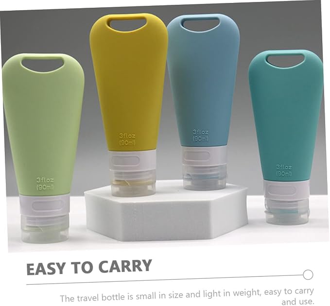Cabilock 9pcs Travel Squeeze Bottles Set Refillable Silicone Containers for Shampoo Conditioner and Lotion Versatile Toiletry Travel Essentials Random Colors