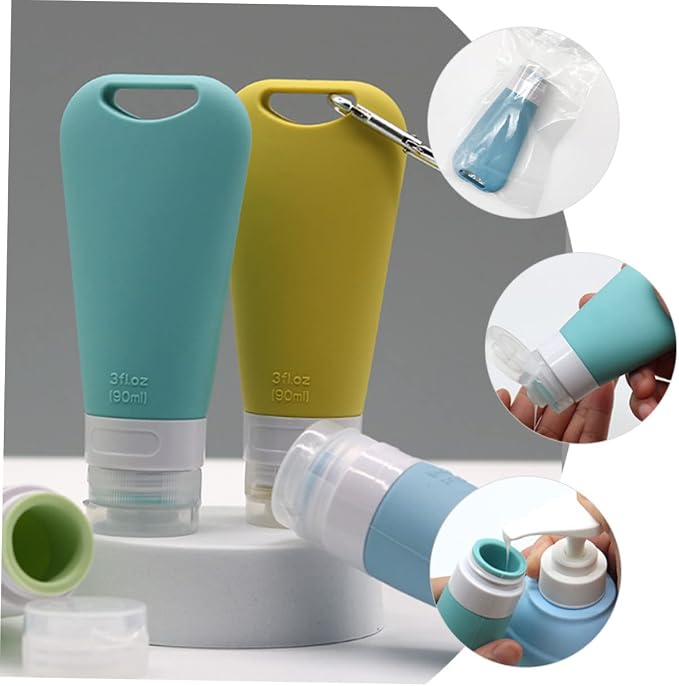 Cabilock 6pcs Travel Shampoo and Lotion Container Set Silicone Travel Bottles for Toiletries Versatile Squeeze Bottles for Shampoo Body Wash and Conditioner for Essentials