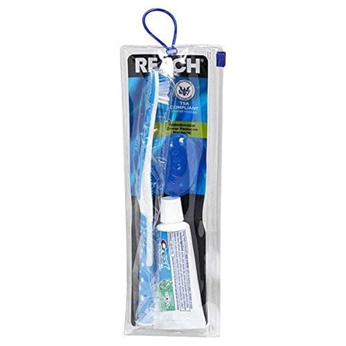 Reach Toothbrush Travel Kit, Soft Bristles | Multi-Angled | Pack of 3 | TSA-Friendly | Portable