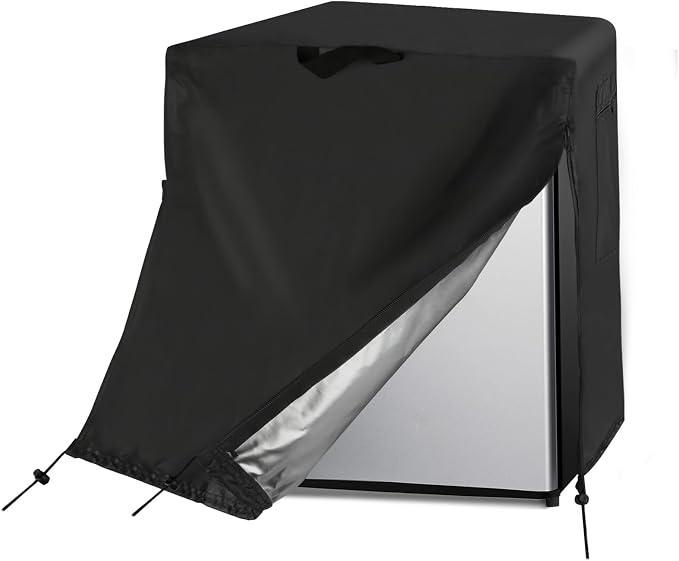 Compact Refrigerator Cover, Waterproof&Dustproof Cover for Protecting Upright Freezers/Beverage Refrigerator-Suitable for most 1-2 Cubic Mini Freezer(20"W x 20"D x 21"H)