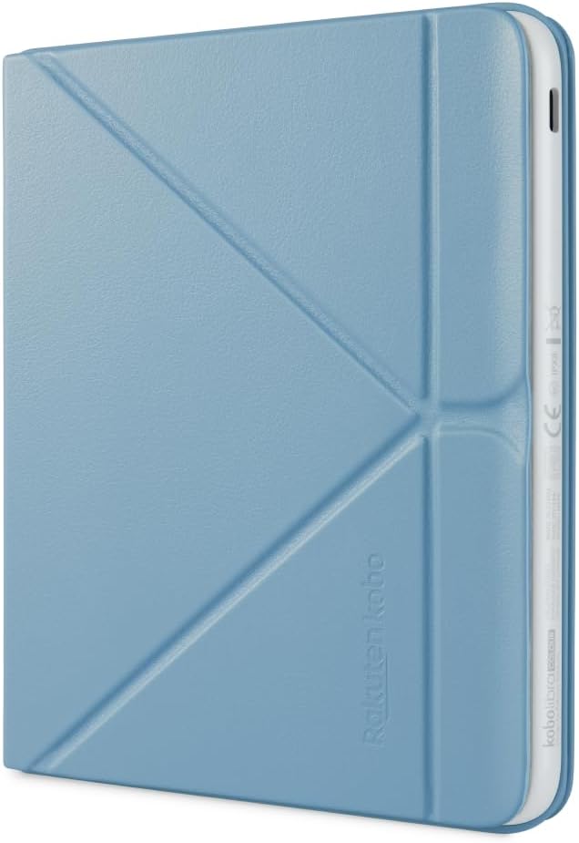 Kobo Libra Colour SleepCover Case | Dusk Blue | Sleep/Wake Technology | Built-in 2-Way Stand | Vegan Leather | Compatible with 7” Kobo Libra Colour eReader