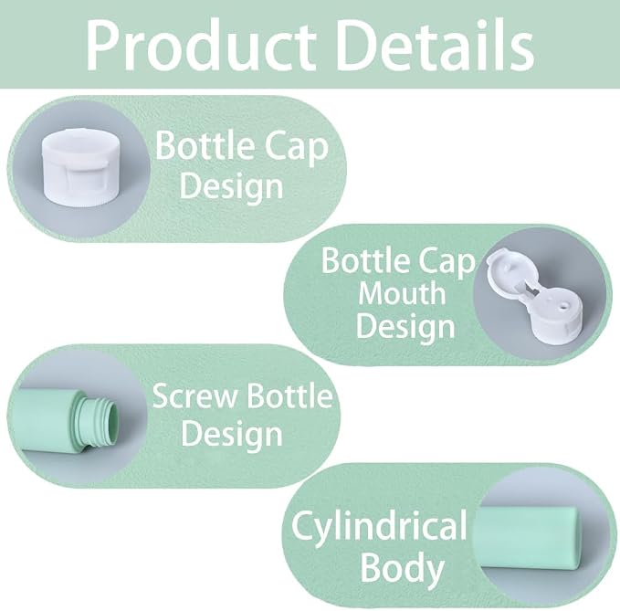 Travel Bottles For Toiletries, 4pcs*50ml Travel Toiletry Bottles, Travel Shampoo Bottle Set, Silicone Travel Squeeze Bottle, Refillable Travelling Bottles For Business or Personal Travel Essentials