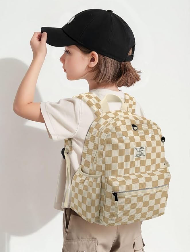 atgark Corduroy Toddler Backpack for Boys 2-5: Preschool Backpack for Boys Girls - Cute Kids Backpack for Boys 13.5" H Fit Folder | Cute Kids Backpack, for Boys, Fit Folder