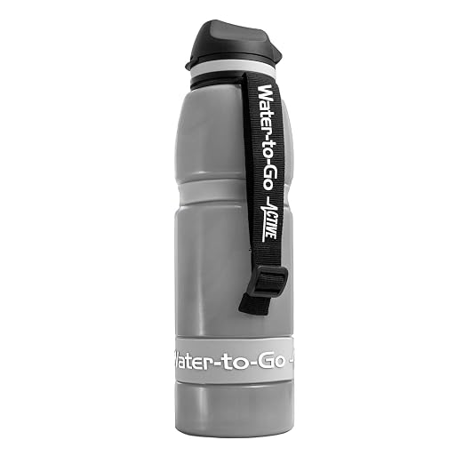 Water-to-Go Water Filter Bottle for International Travel -One Liter Filtered Water Bottle for Portable Purification - Eco-Friendly Bioplastic, New Leak-Proof Lid, Filters Viruses