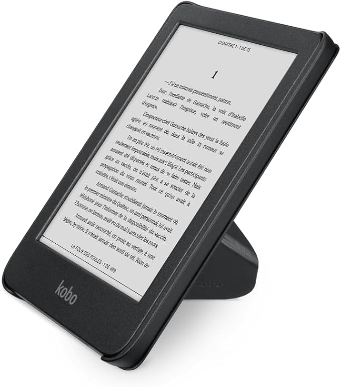 Kobo Clara Colour/BW SleepCover Case | Black | Sleep/Wake Technology | Built-in 2-Way Stand | Vegan Leather | Compatible with 6” Kobo Clara Colour/BW eReader