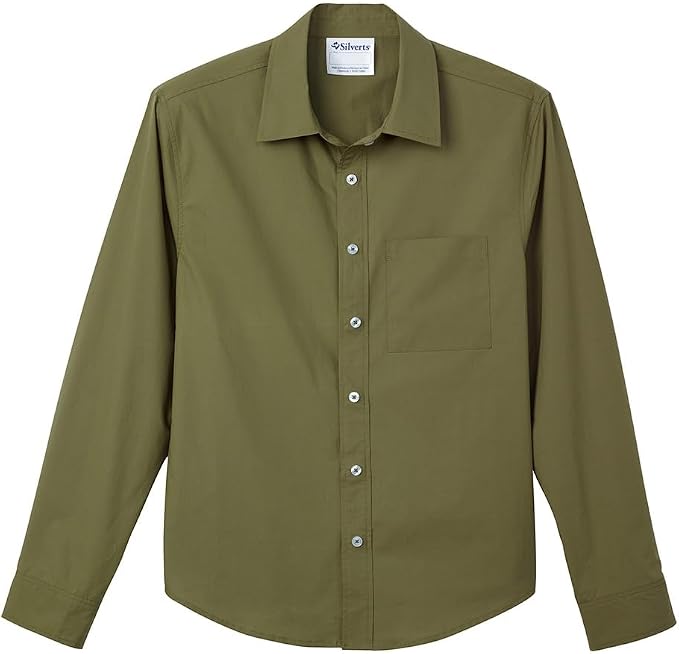 Silverts Men’s Adaptive Clothing Magnetic Button Dress Shirt, Assisted Dressing Top for Elderly, Nursing Home & Rehab Wear