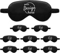 TOPTIE 100 Pack Custom Print Silk Sleep Mask Blindfold Travel Nap Eye Cover Light Double-Side Smooth Rest Eyeshade-Black