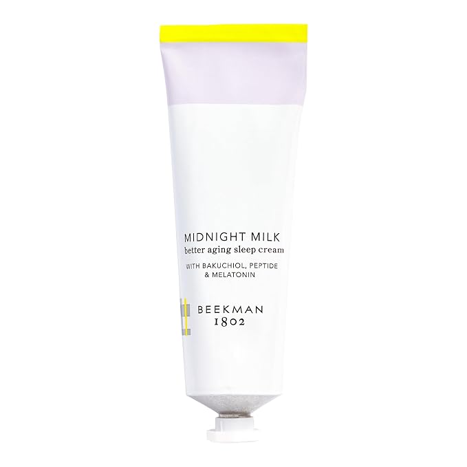 Beekman 1802 Midnight Milk Better Aging Sleep Cream – Overnight Face Moisturizer & Mask – With Bakuchiol, Melatonin & Hyaluronic Acid – Firms & Deeply Hydrates – Good for Sensitive Skin – 2.13 fl oz