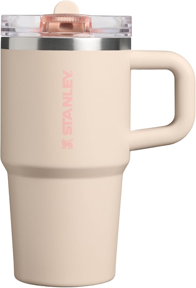 STANLEY Quencher ProTour Flip Straw Tumbler with Leakproof Lid 20 oz | Built-in Straw and Handle | Cup Holder Compatible for Travel | insulated Stainless Steel Cup | BPA-Free | Champagne