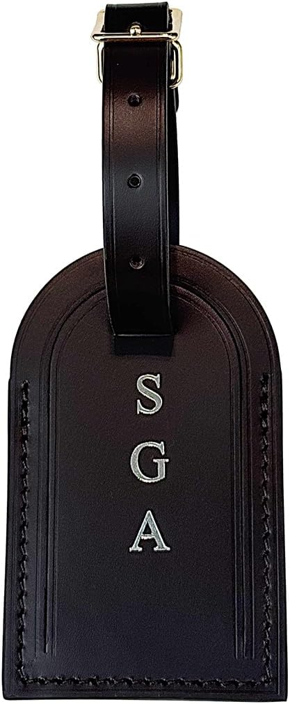 Vachetta Leather Personalized Luggage Tags Customized Charms for suitcases Monogram Tags Initials on Tags Premium Leather Unique Travel Gifts for Speedy Neverfull Handbags(Model A)