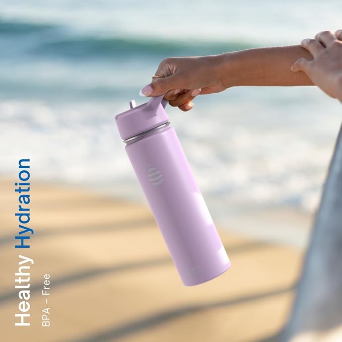 Clearly Filtered Water Bottle | Removes 200+ Contaminants, Double-Wall Insulated Stainless Steel, BPA/BPS Free, Phthalate Free, Filters Flouride Lead Chlorine (20oz, Bubble Gum)