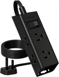 Addtam Flat Plug Power Strip with 6 Outlet Extender, 6 FT Extension Cord Flat Wall Plug with Multiple Outlets, No Surge Protector for Cruise Ship, Travel, Dorm, Home Office, Cruise Essentials, Black