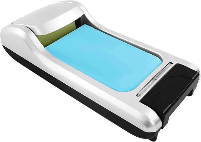 Automatic Shoe Covers Dispenser Shoe Covers Disposable Dispenser Portable Shoe Covers Disposable Waterproof Shoe Covers, Dust Proof, for Home, Shop and Office (Silver / 3 Roll Shoe Film)