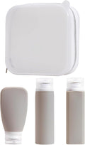 Refillable Travel Bottles, 5 Pcs Silicone Bottles Set with Labels, Squeeze Bottles for Toiletries, Leak Proof