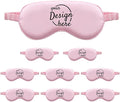 TOPTIE 100 Pack Custom Print Silk Sleep Mask Blindfold Travel Nap Eye Cover Light Double-Side Smooth Rest Eyeshade-Light Pink