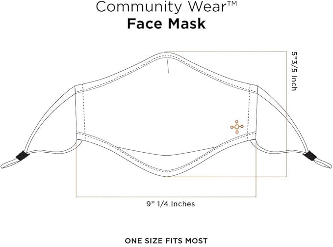 Tommie Copper Community Wear Face Masks I Double Lined, Copper Infused, Ear Straps & Nose Wire, Face Covering (Pack of 2)