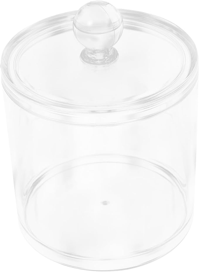 Unomor 3pcs Bathroom Jar Lid Cotton Swab Holder Organizer Cotton Pad Dispenser Storage Box