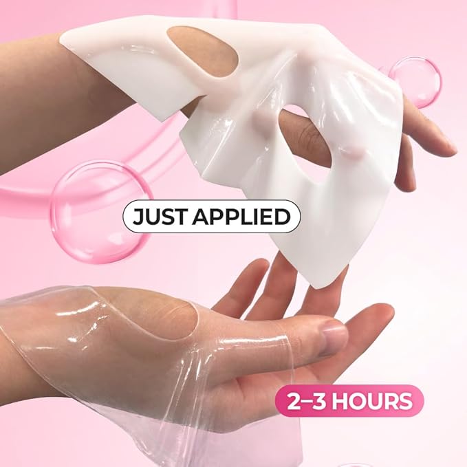 NEXTBEAU Collagen Hydrogel Face Mask with Hydrolyzed Collagen, Hyaluronic Acid, Niacinamide & Peptides for Deep Hydration and Smooth Skin (Pack of 4, 34g Each / 1.19oz)