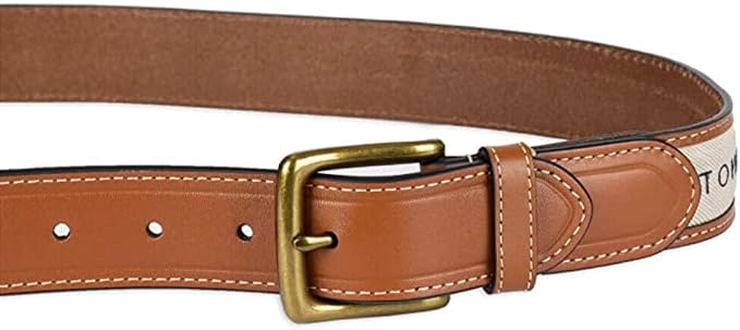 Tommy Hilfiger Men's Fabric Inlay Casual Belt With Classic Harness Buckle