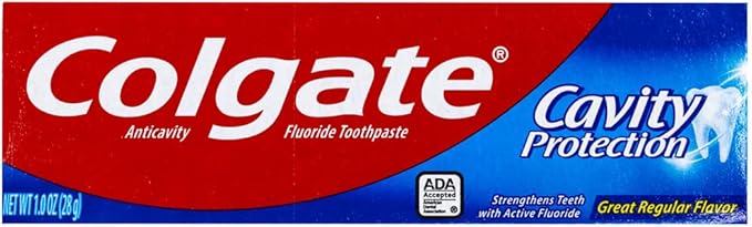 Colgate Cavity Protection Toothpaste, Creat Regular Flavor, Travel Size 1 oz (28g) - Pack of 4