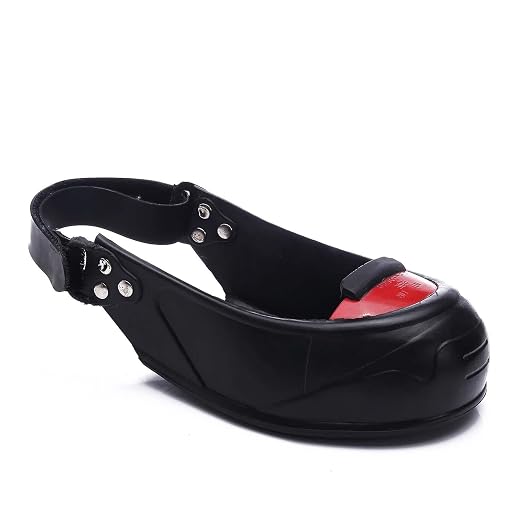 1 Pair Toe Shoe Covers Industrial Overshoes Foot Guard Adjustable Strap Waterproof Alloy Steel Toe Cap Suitable for Visitor Protection Workplac, Size M, as described