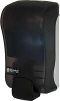 San Jamar Manual Soap Dispenser – 1300 mL Capacity Liquid Dispenser for Bulk Foaming Soaps, Wall Mount, Refillable with Transparent Reservoir Easy Push Bar for Commercial or Office Use, Black Pearl