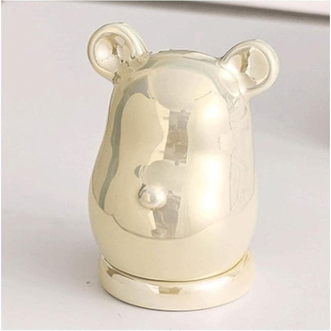 Exquisite Toothpick Holder Ceramic Desktop Bear Toothpick Dispenser Cotton Swab Stick Toothpick Organizer Reusable Sturdy