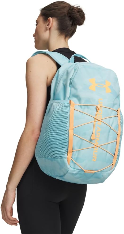 Under Armour Unisex Hustle Sport 6.0 Backpack, (425) Blue Haze/Blue Haze/Orange Bloc, One Size Fits Most