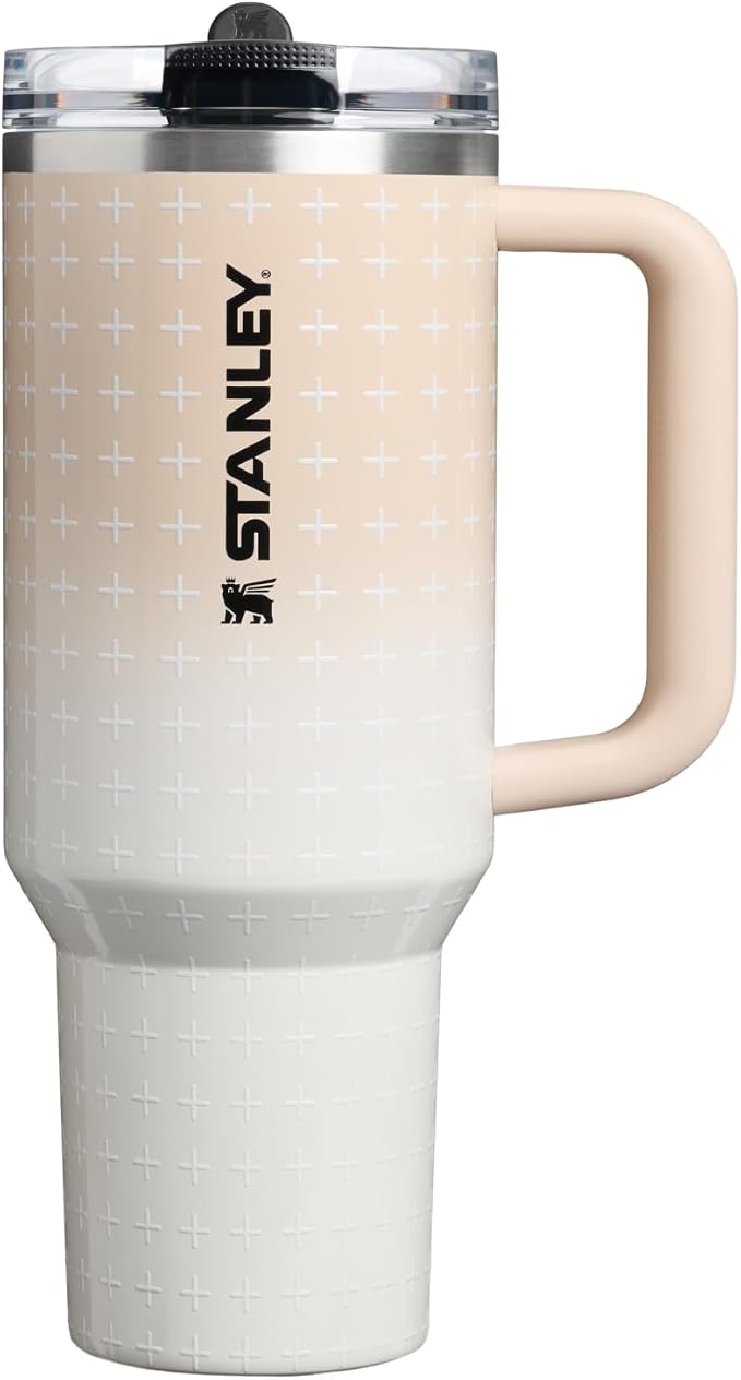 STANLEY Quencher ProTour Flip Straw Tumbler with Leakproof Lid 40 oz | Built-In Straw & Handle | Cupholder Compatible for Travel | Insulated Stainless Steel Cup | BPA-Free | Champagne Plus