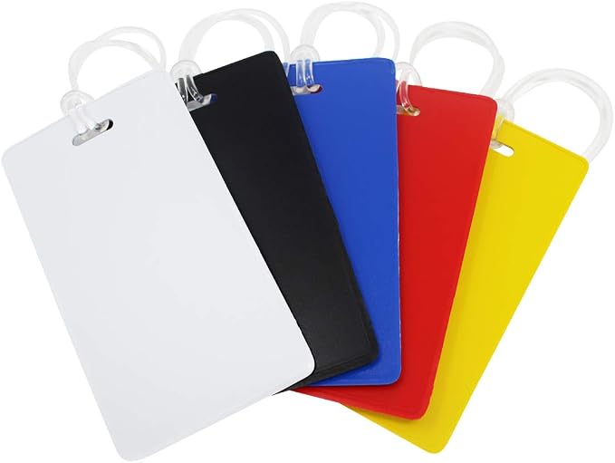 25 Pack - Bright Backpack ID Luggage Tags for Student Identification Cards - School Name Badge Holder for Backpacks - Business Card Size with Clear Insert Window by Specialist ID (Assorted Colors)