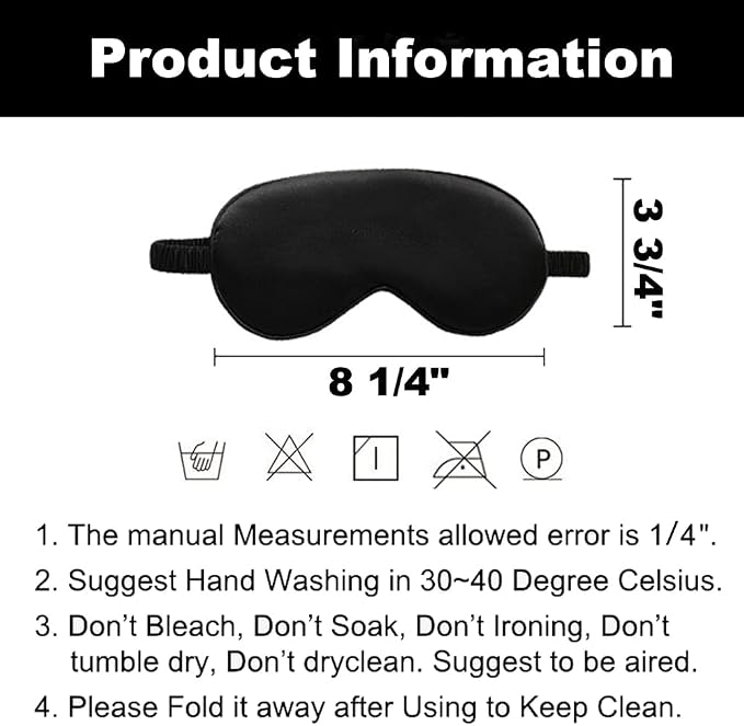 TOPTIE 100 Pack Custom Print Silk Sleep Mask Blindfold Travel Nap Eye Cover Light Double-Side Smooth Rest Eyeshade-White