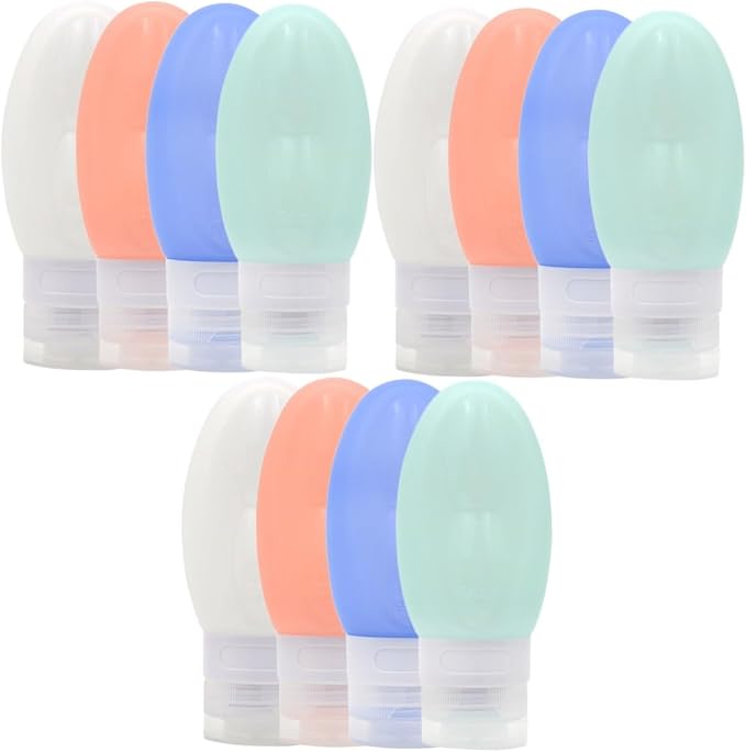 DOITOOL Sets Travel Size Toiletry Bottles Set Reusable Silicone Travel Containers for Toiletries Lotion Refillable Bottles Makeup Shampoo Essentials Pcs