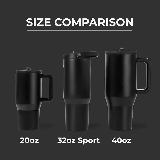 HydroJug Sport 32 oz Insulated Stainless Steel Water Bottle, Black