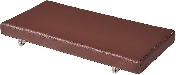 SAMTY Waterproof Faux PU Leather Piano Bench Cushions with Ties for Kids Wooden Shoe Stool Pad 14“ X 30" inch, Brown
