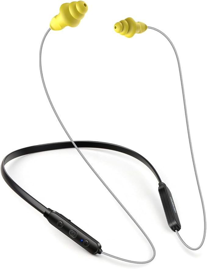 Noise Reduction Wireless Neckband Headphones with Qualcomm aptX HD, 27dB NRR, CVC Noise Cancelling Mic & Controls, 20H Playtime for Work Safety OSHA Compliant