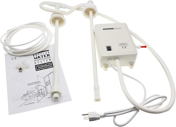 TDRRICH Bottled Water Pump System Double-Tube, Pressure Value 60Psi, Flow 2L, Drinking Water Dispensing Electric Pump for 5 Gallon Suitable for Coffee, Ice Machines, Refrigerators and Other Places