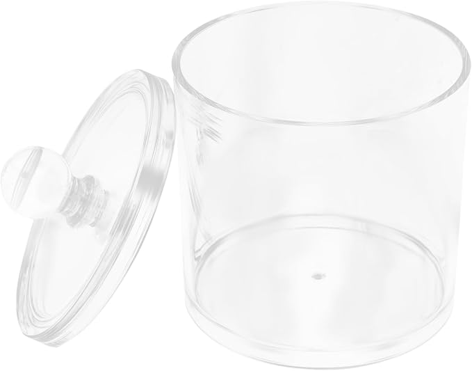 Unomor 4pcs Cotton Swab Holder Organizer Bathroom Organization Jars for Cotton Pads Toothpicks Hair Accessories