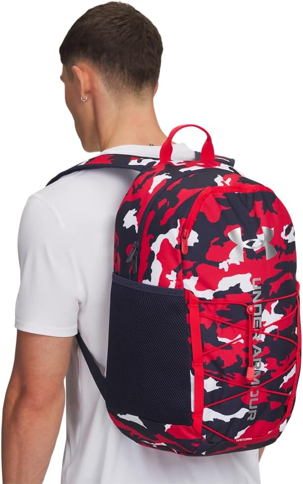 Under Armour Unisex Hustle Sport 6.0 Backpack, (600) Red/Midnight Navy/Metallic Silver, One Size Fits Most