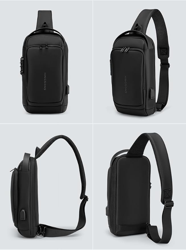 Kingsons Sling Crossbody Bag Anti-theft Chest Shoulder Backpack for Men Waterproof Minimalist Casual Daypack for Travel Gym