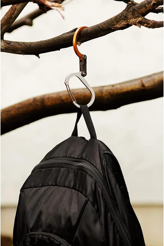GEAR AID HEROCLIP 360° Swivel Carabiner Gear Clip and Hook (Medium) for Camping, Backpack, Suitcases and Garage Organization