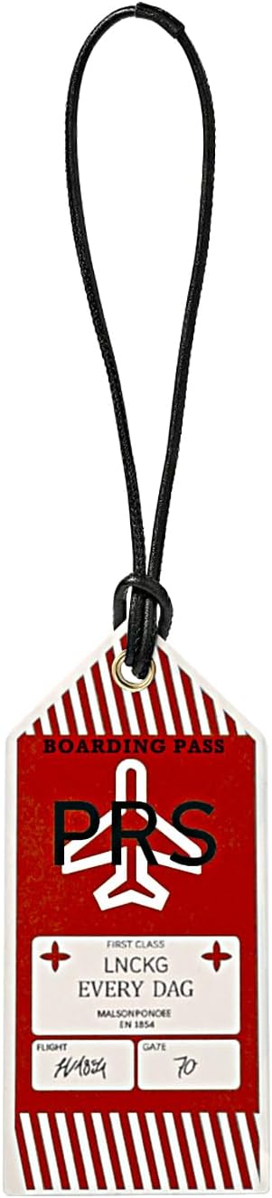 jiesinlov Microfibre Leather Tags for Speedy 25 30 35 Handbag,Luggage or Suitcase Tag (Boarding Pass-Red)