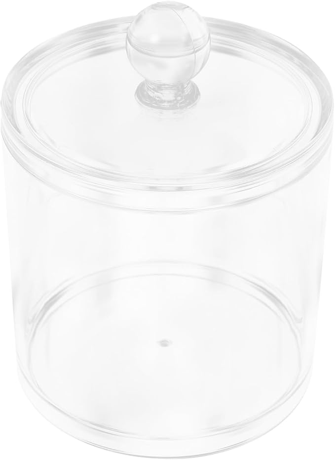 Unomor 4pcs Cotton Swab Holder Organizer Bathroom Organization Jars for Cotton Pads Toothpicks Hair Accessories