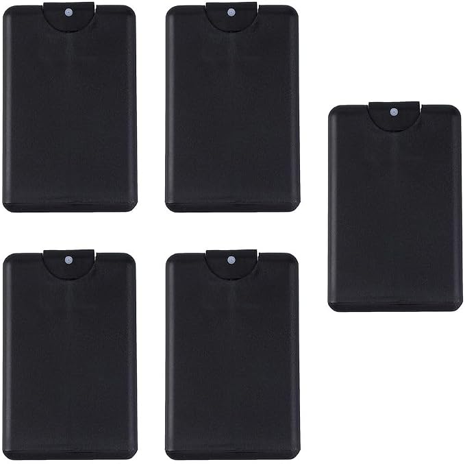 5Pcs 20ml/ 0.67oz Card Type Spray Bottles Refillable Perfume Atomizer Container Portable Fine Mist Spray Bottle Travel Bottle(Antique Black)