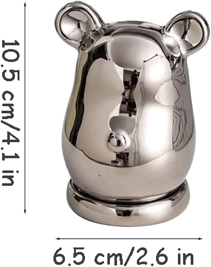 Exquisite Toothpick Holder Ceramic Desktop Bear Toothpick Dispenser Cotton Swab Stick Toothpick Organizer Reusable Sturdy