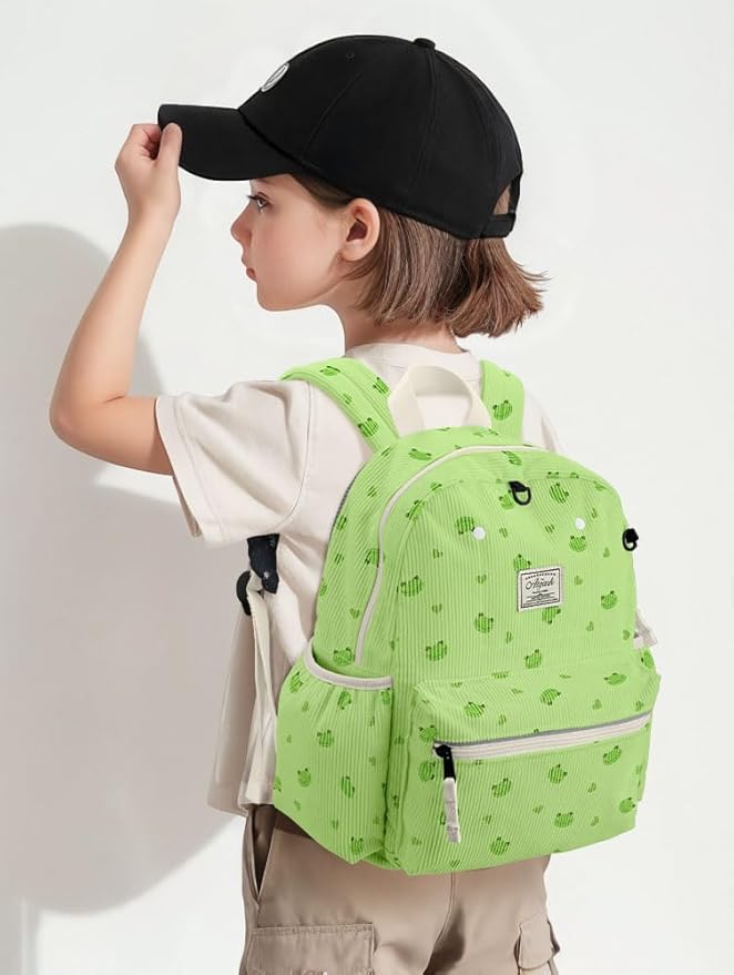 atgark Corduroy Toddler Backpack for Boys 2-5: Preschool Backpack for Boys